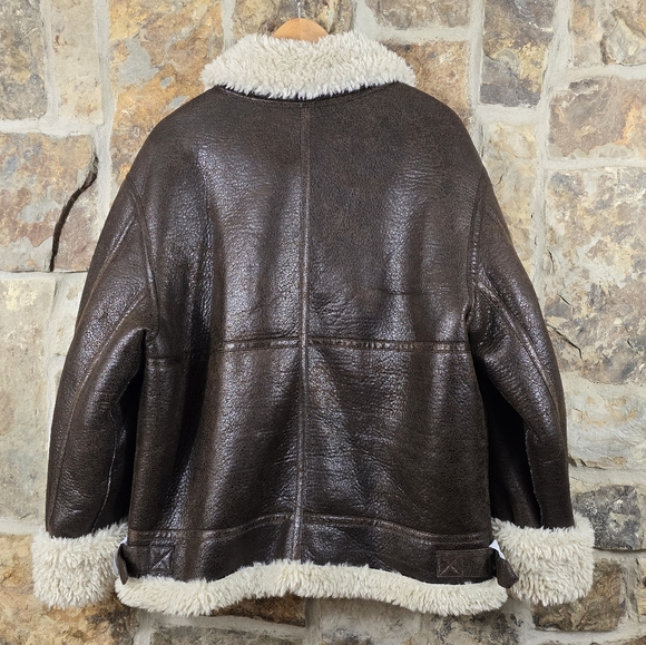 NWT Mango Vintage Effect Shearling Jacket - Picture 4 of 11